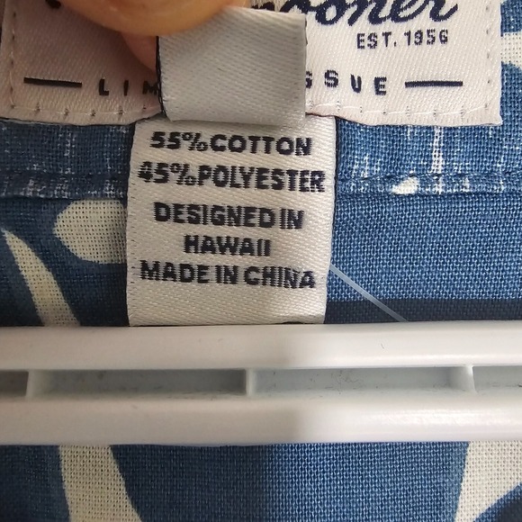 Reyn Spooner Limited Issue Tunic Top Womens Large Blue Hawaiian Reverse Print - Picture 5 of 11